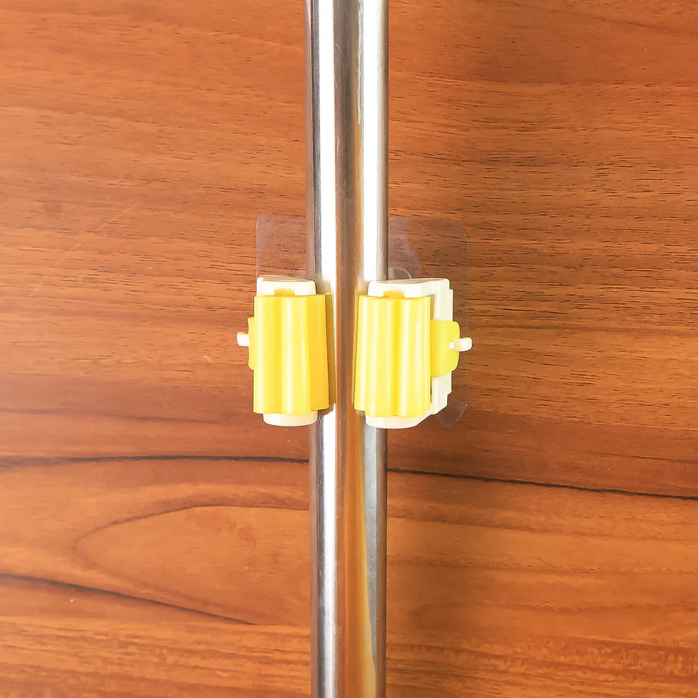 Self-Adhesive Mop Holder – Wall Mount Broom Organizer