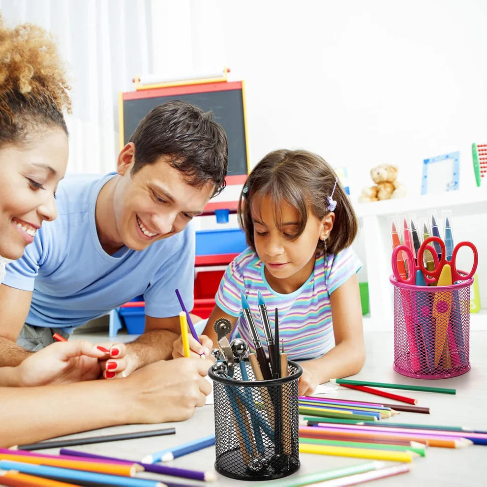 Metal Mesh Pen Holder – Desk Organizer & Pencil Stand