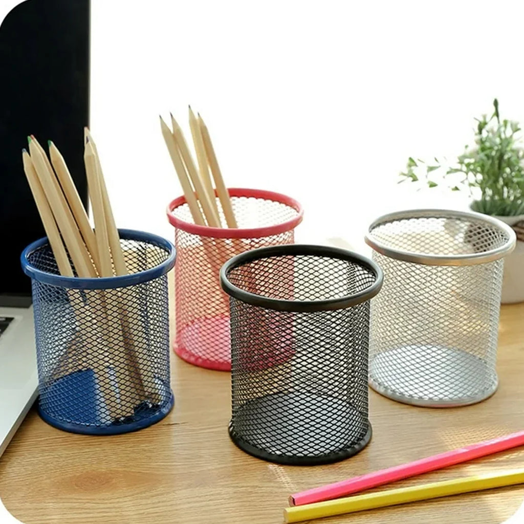 Metal Mesh Pen Holder – Desk Organizer & Pencil Stand