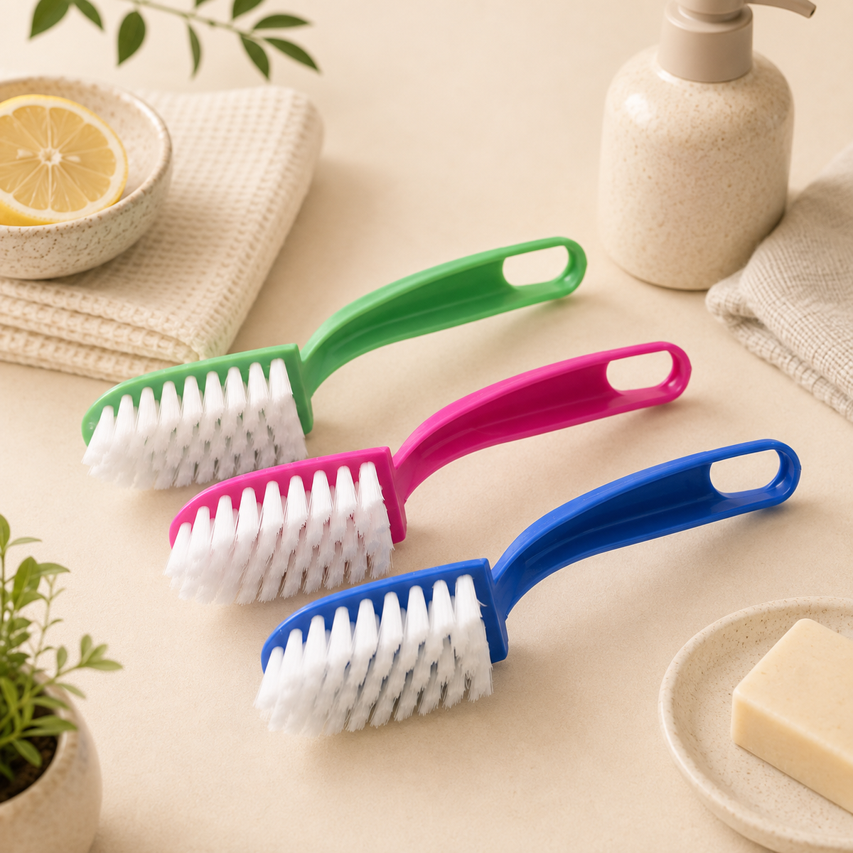 Kitchen Cleaning Brush Set – 3-Pc Multi-Purpose