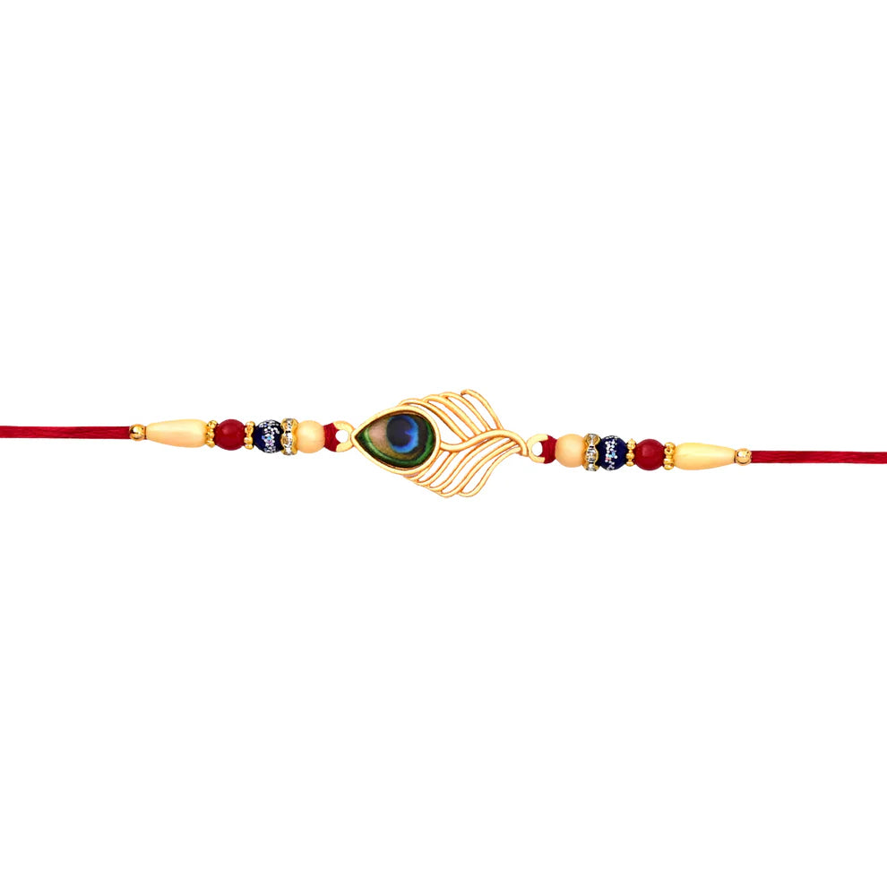 Peacock Rakhi – Beaded Design for Brothers, Handcrafted