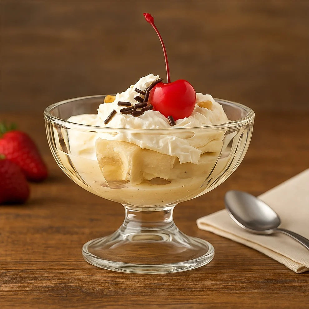 Glass Ice Cream Dessert Bowls – Elegant 6-Piece Set