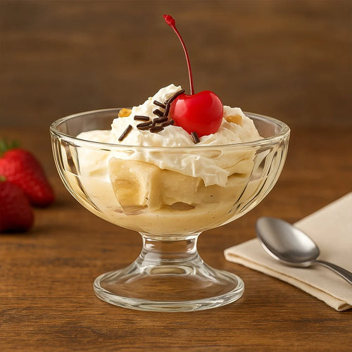 Glass Ice Cream Dessert Bowls – Elegant 6-Piece Set