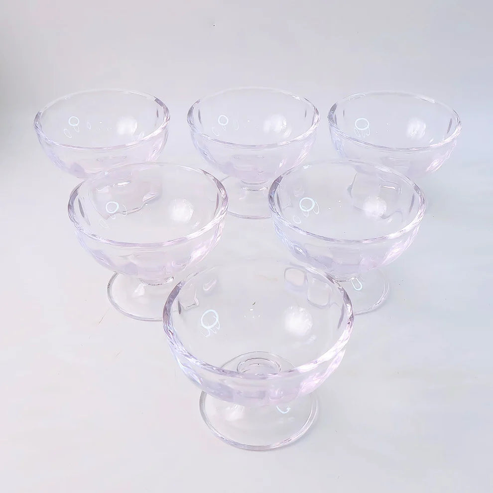 Glass Ice Cream Dessert Bowls – Elegant 6-Piece Set